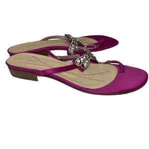 Kate Spade rhinestone dragonfly magenta sandal Sz 6.